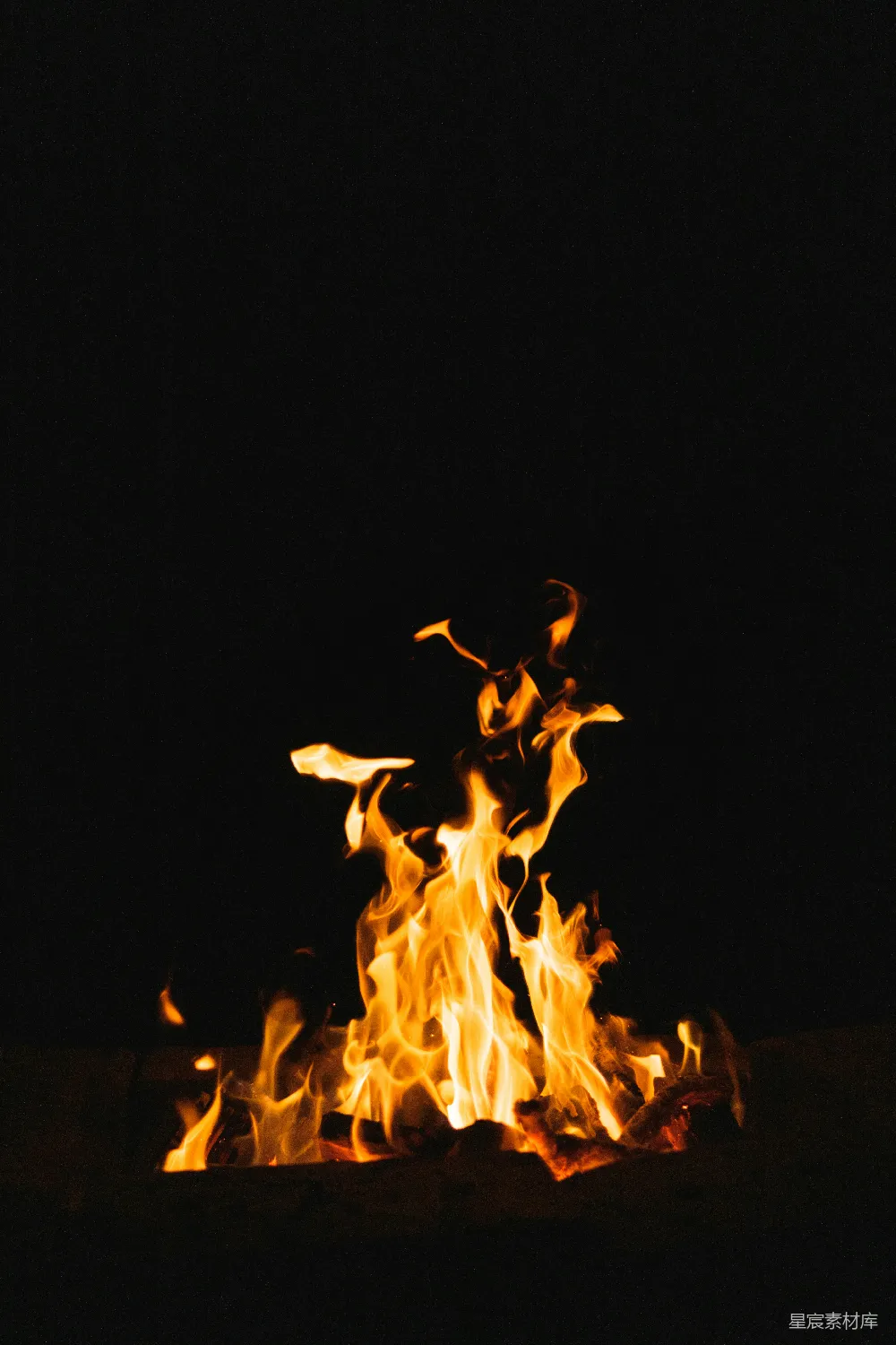 高清摄影 篝火 夜晚 温暖 自然 宁静 篝火的夜晚
