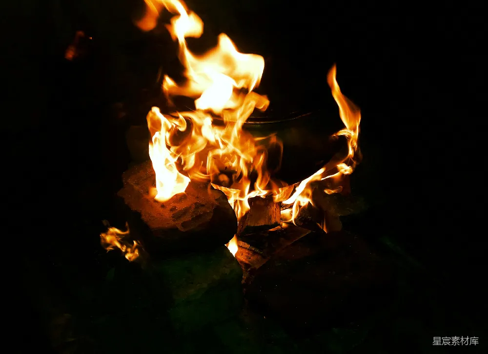 高清摄影 篝火 夜景 温暖 户外 自然 夜晚的篝火