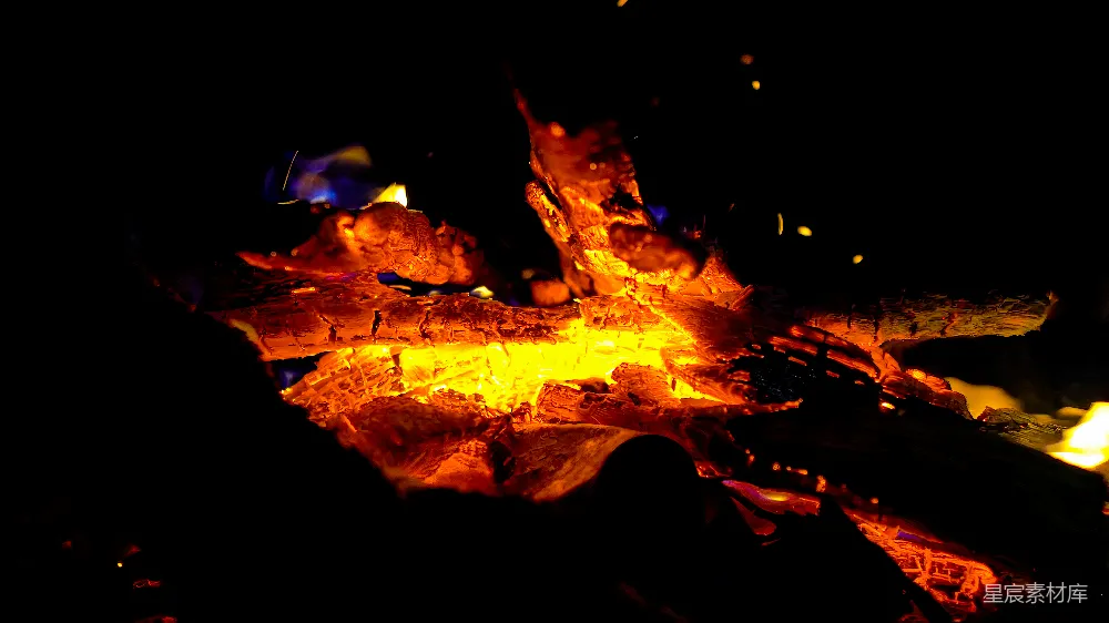 高清摄影 篝火 夜景 温暖 户外 自然 夜幕下的篝火