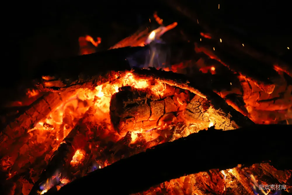 高清摄影 篝火 温暖 夜晚 户外 自然 篝火的温暖