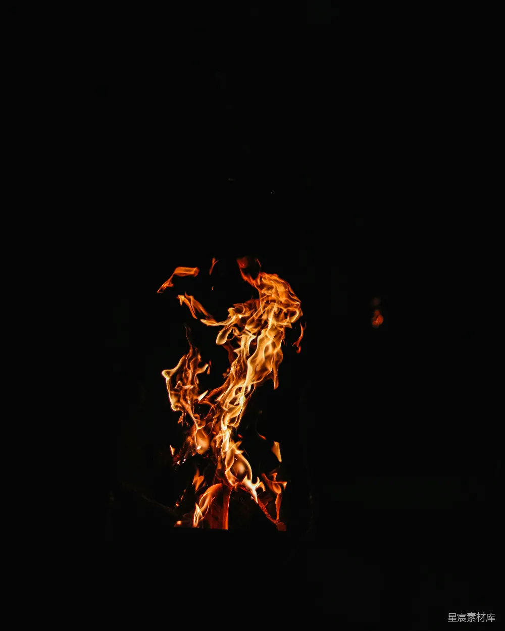 高清摄影 篝火 火焰 黑暗 自然 户外 夜幕下的篝火