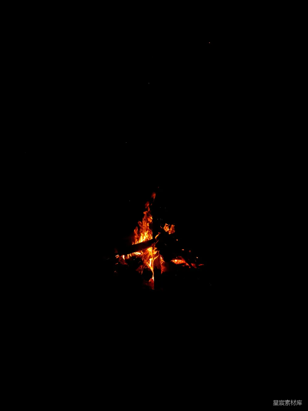 高清摄影 篝火 夜景 温暖 自然 户外 夜幕下的篝火