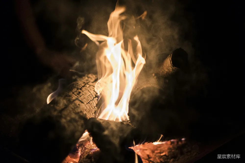 高清摄影 篝火 温暖 夜晚 户外 自然 温暖的篝火