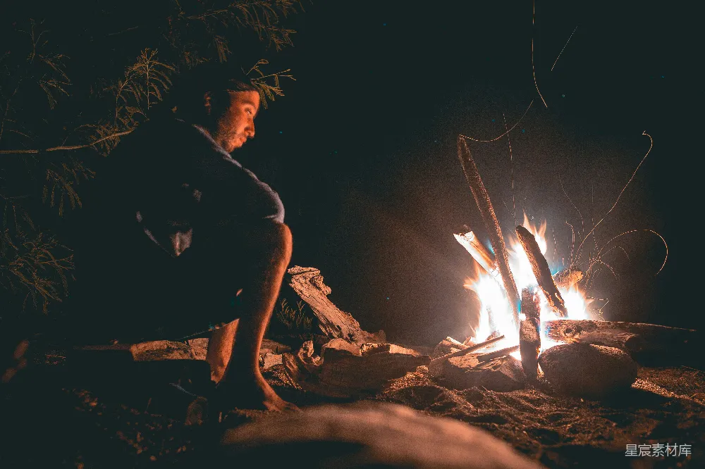 高清摄影 自然 篝火 夜晚 户外 放松 篝火旁的夜晚