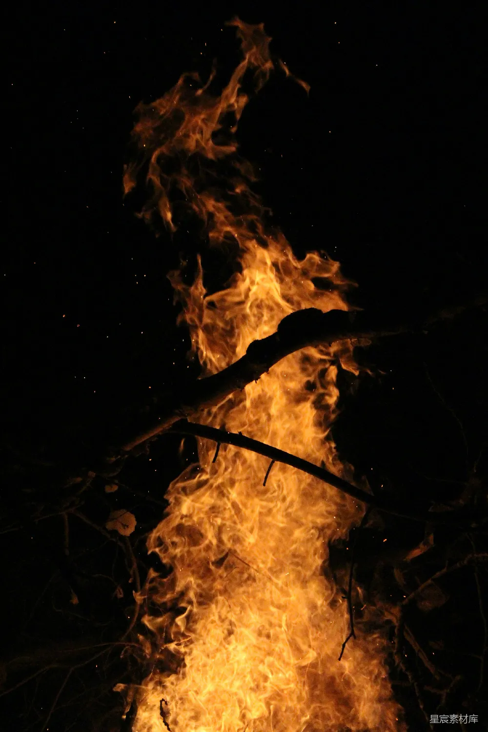 高清摄影 火焰 黑暗 自然 夜晚 自然现象 夜幕下的火焰