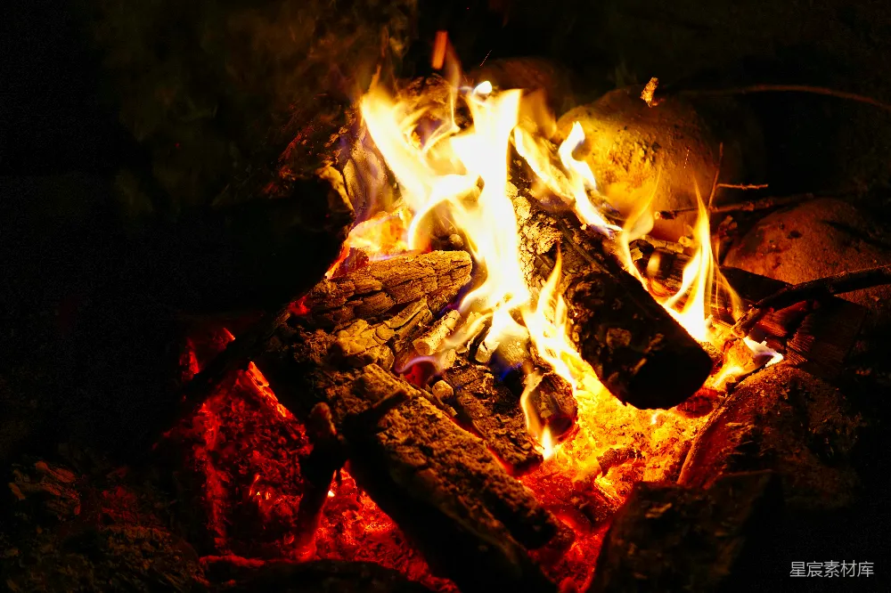 高清摄影 篝火 温暖 夜晚 户外 自然 篝火的温暖