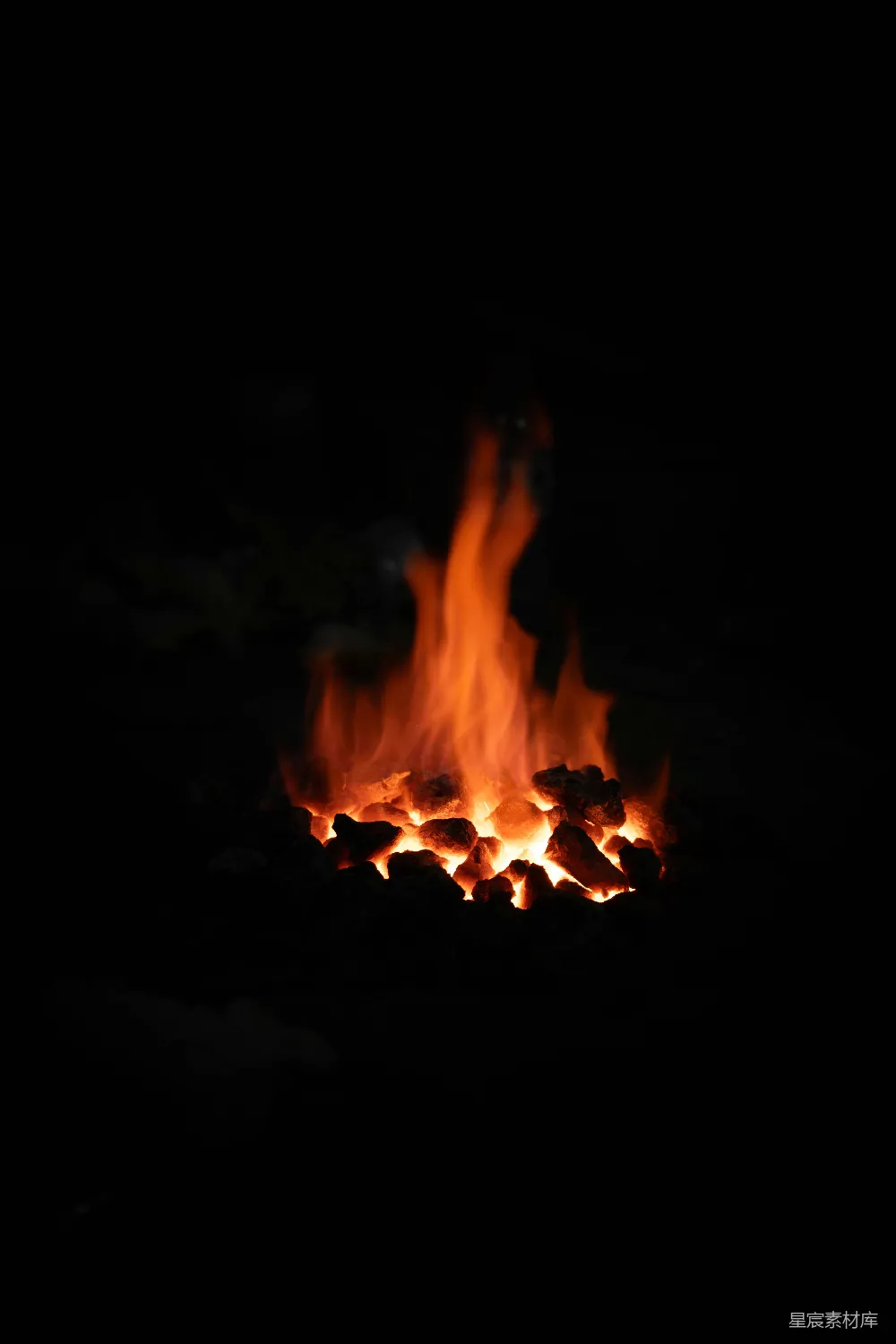 高清摄影 篝火 温暖 黑暗 户外 宁静 篝火下的夜晚