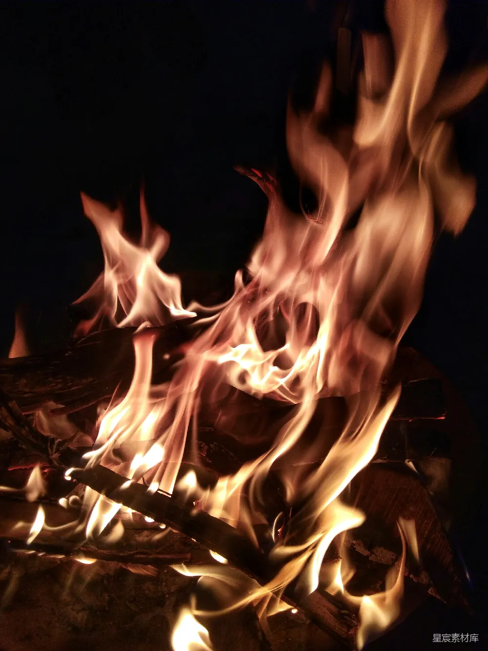 高清摄影 火焰 篝火 夜晚 温暖 自然 篝火的温暖