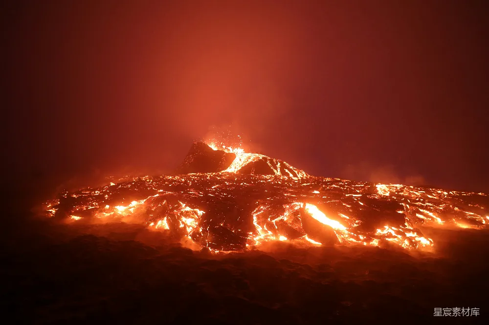 高清摄影 火山 熔岩 夜景 自然现象 壮观 火山爆发