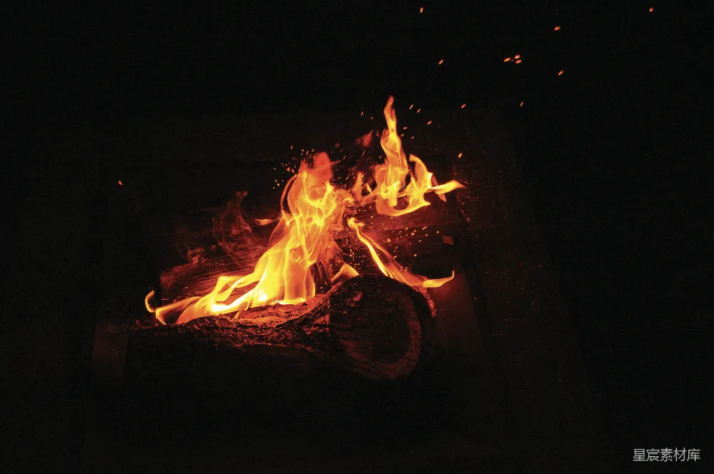 高清摄影 篝火 夜晚 温暖 自然 户外 夜幕下的篝火