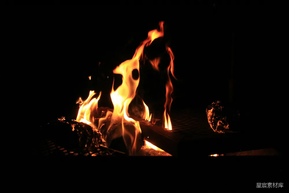 高清摄影 篝火 夜晚 温暖 自然 户外 篝火夜景