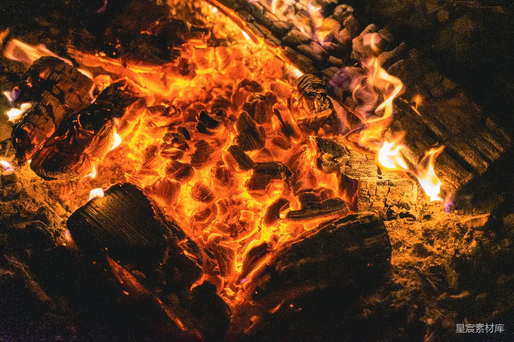 高清摄影 篝火 夜晚 温暖 自然 户外 篝火的温暖