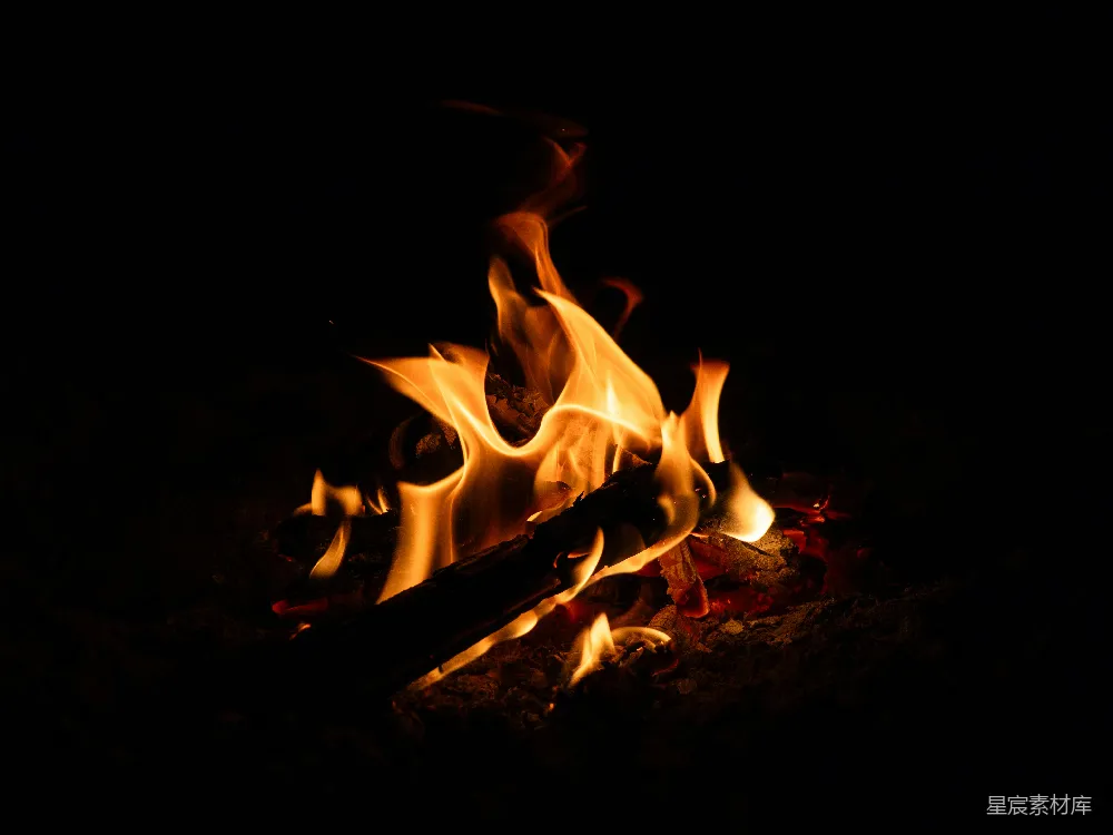 高清摄影 篝火 温暖 夜晚 自然 户外 篝火的余温