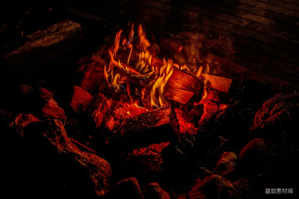高清摄影 篝火 温暖 夜晚 自然 户外 温暖的篝火