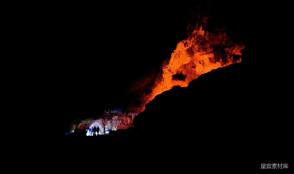 高清摄影 火山 夜景 自然奇观 火山爆发 自然景观 火山爆发的夜景