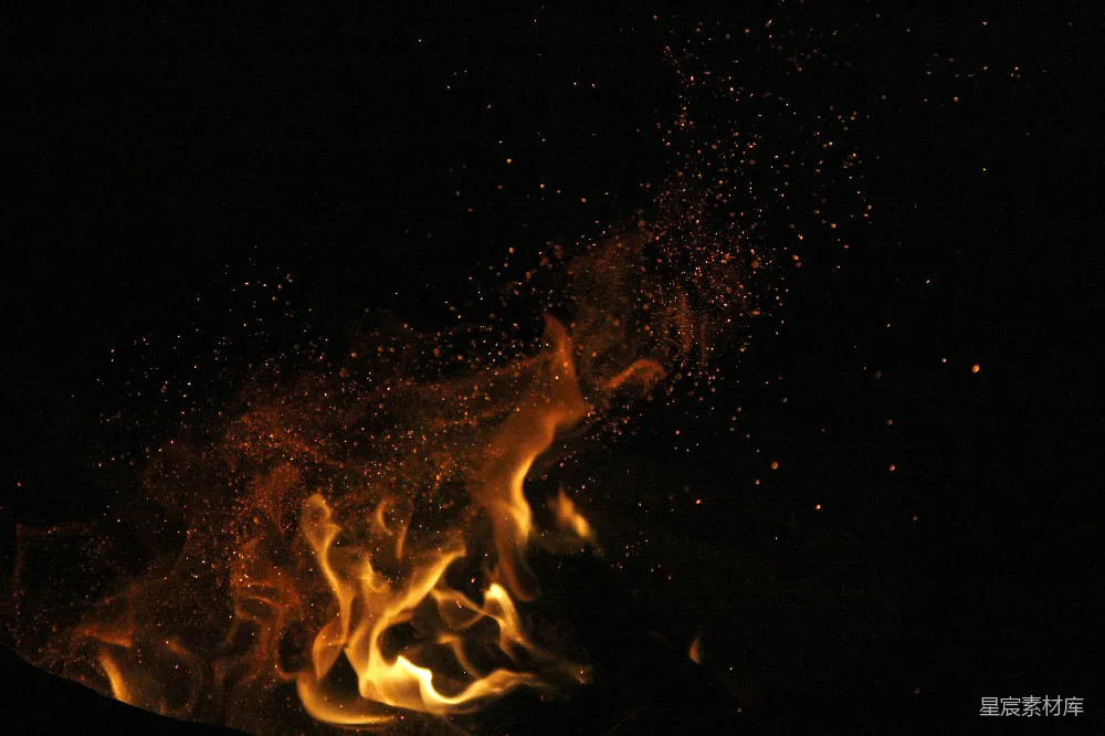 高清摄影 火焰 火花 夜景 动感 自然 火花四溅的火焰