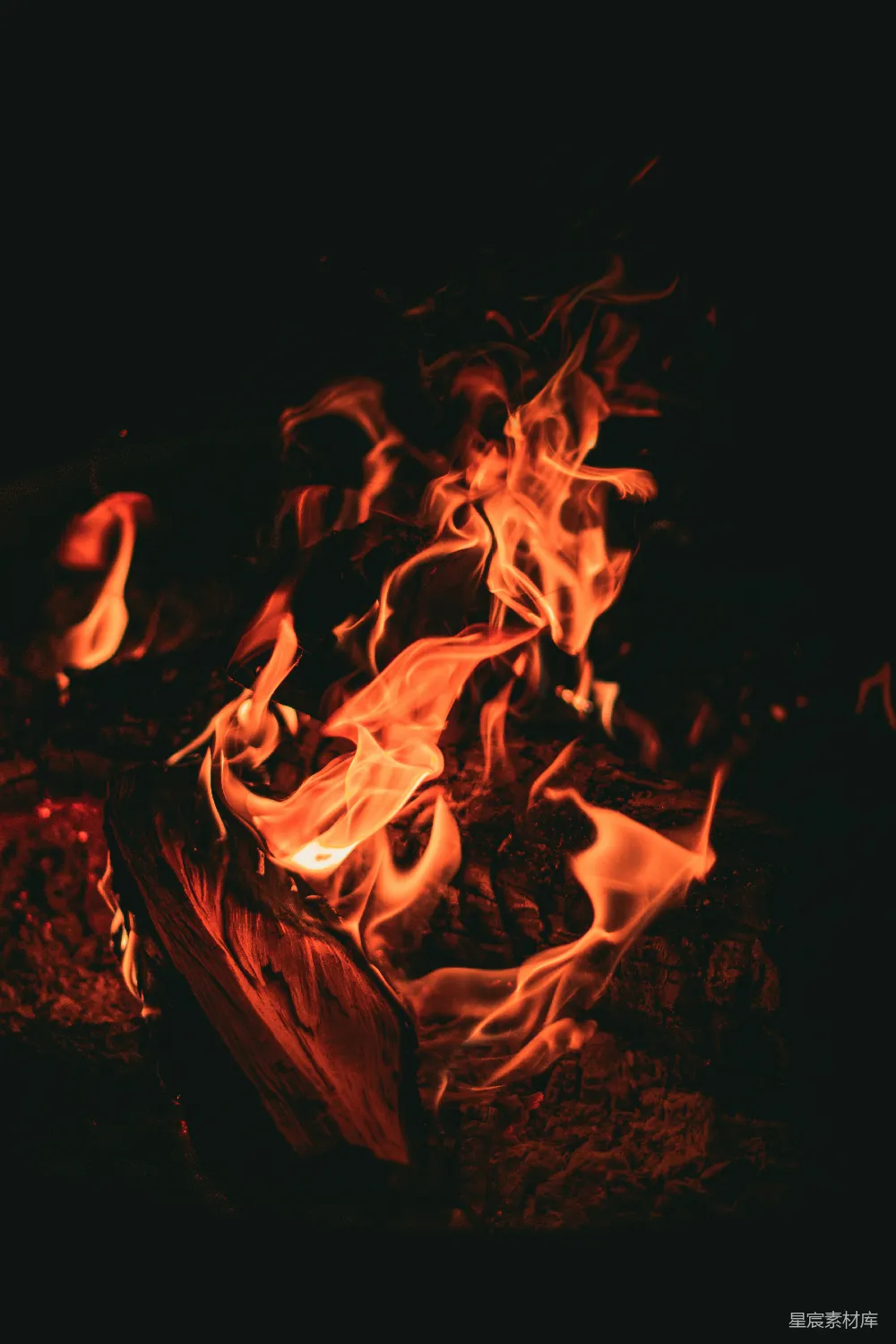 高清摄影 火焰 黑暗 温暖 自然 夜晚 燃烧的木头
