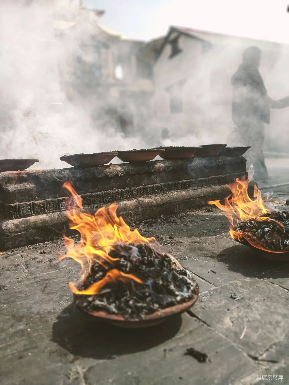 高清摄影 寺庙 火祭 仪式 宗教 传统 寺庙中的火祭仪式