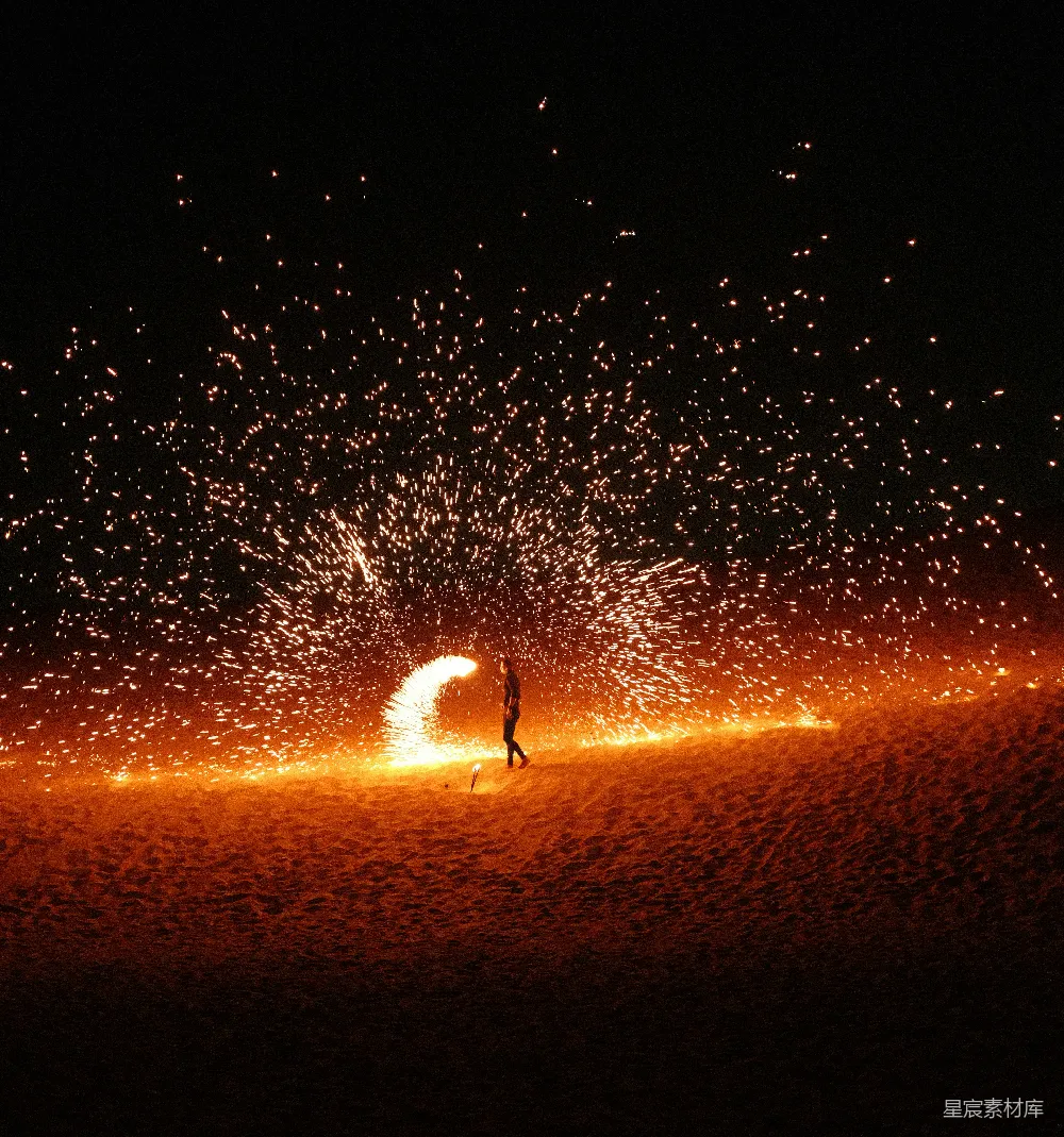 高清摄影 夜晚 火焰 人像 艺术 自然 夜空下的火舞者