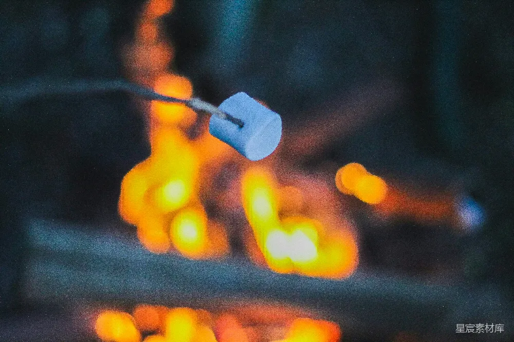 高清摄影 夜晚 灯光 节日氛围 装饰品 模糊效果 夜色中的灯光点缀