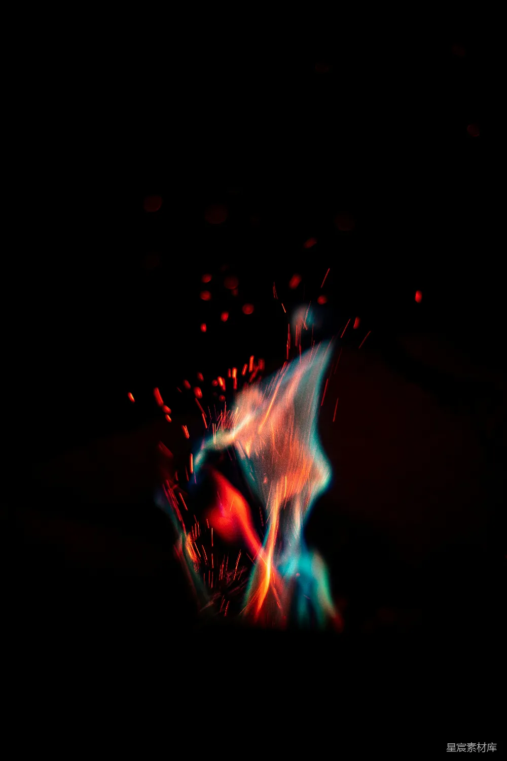 高清摄影 火光 夜景 动感 抽象 自然 燃烧的火花