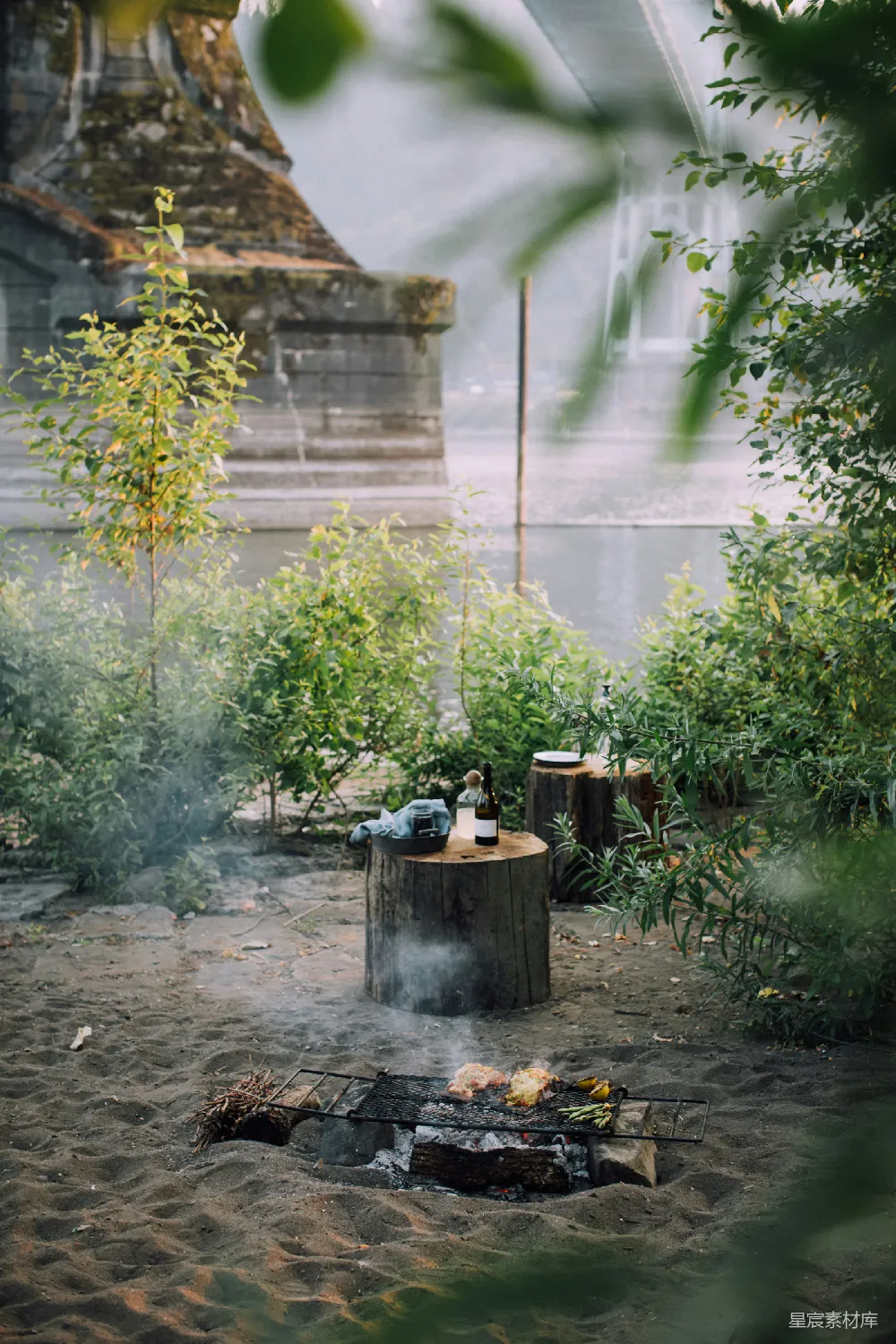 高清摄影 户外烧烤 自然风光 休闲时光 野餐 自然美景 户外烧烤与自然的完美融合