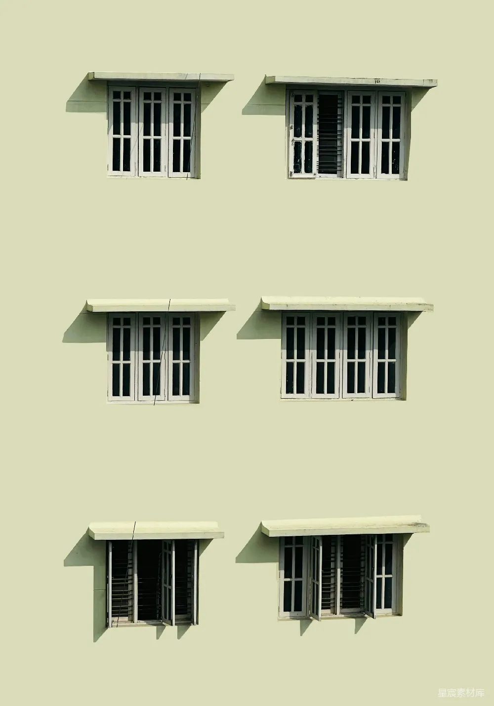 高清摄影 建筑 窗户 排列 几何 城市 建筑立面的窗户排列