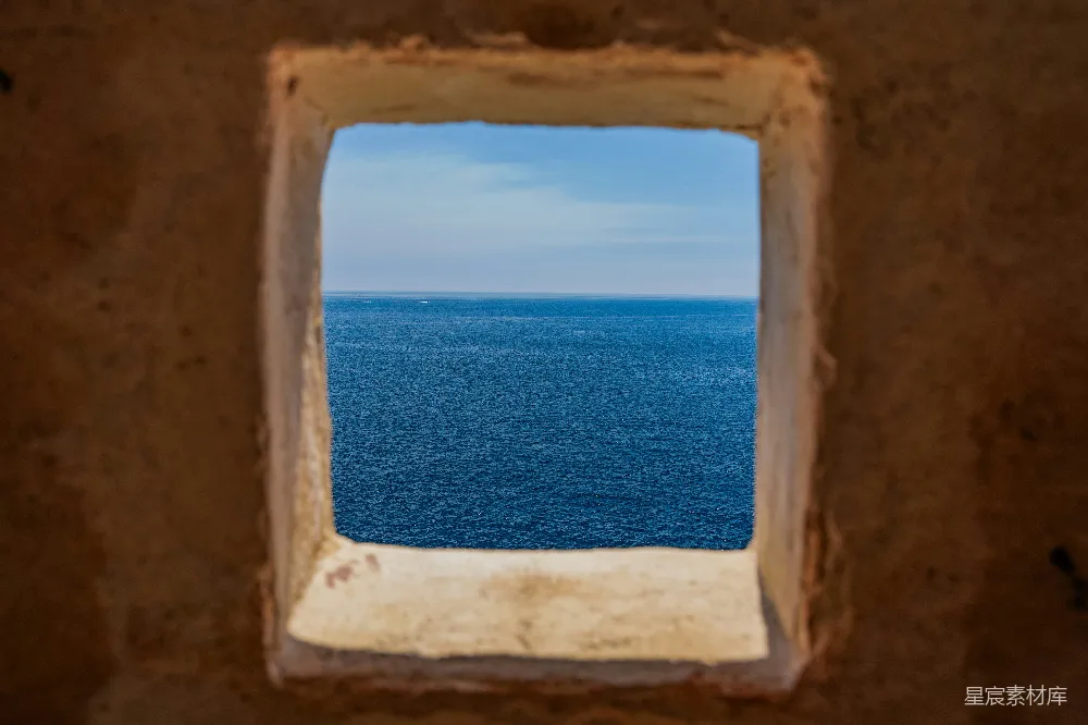 高清摄影 海景 窗户 风景 宁静 自然 透过窗户看海