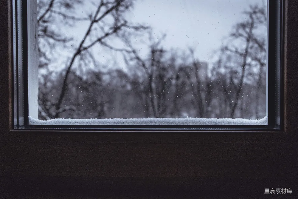 高清摄影 冬日 窗户 雪景 宁静 自然 冬日窗景
