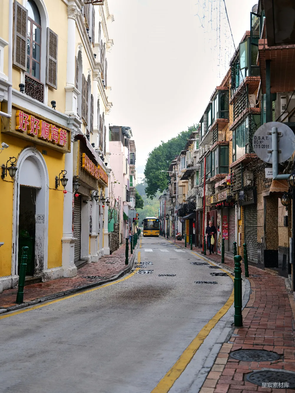 高清摄影 城市 建筑 街道 早晨 宁静 澳门街头宁静的早晨