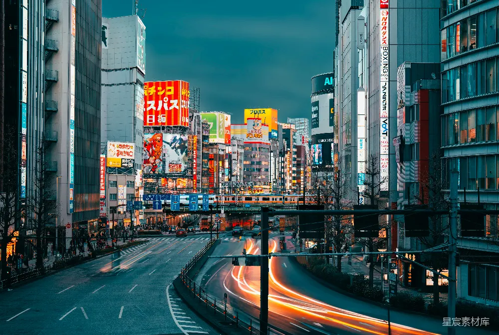 高清摄影 东京 城市 夜景 霓虹灯 现代 东京街头的夜色