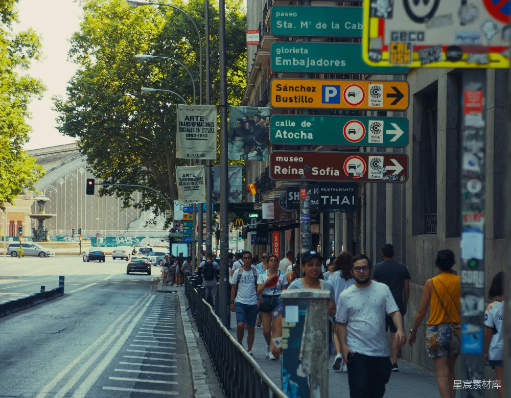 高清摄影 城市 街道 标志牌 旅游 欧洲 马德里的街道与标志