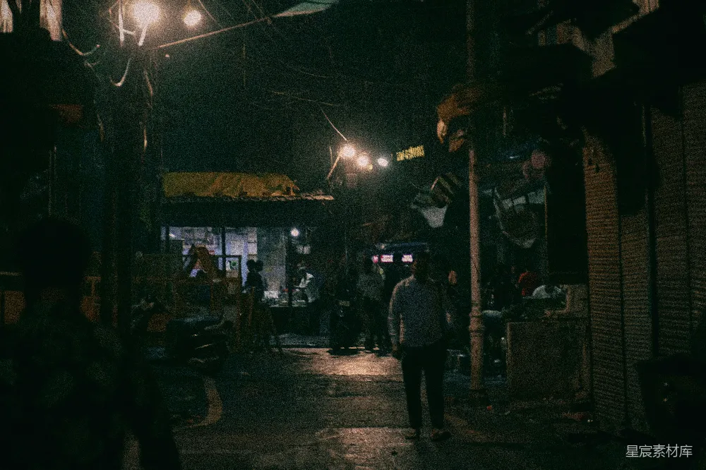 高清摄影 夜晚 街市 灯光 行人 城市 夜晚街市的灯光与行人