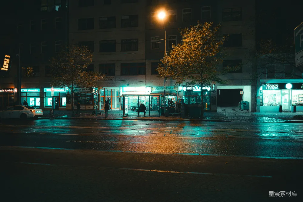 高清摄影 城市 夜晚 街道 霓虹灯 城市生活 城市夜晚的街道