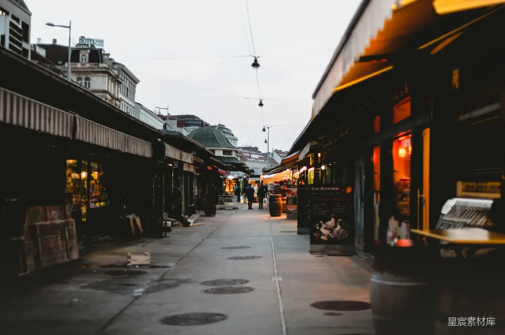 高清摄影 市场 黄昏 街道 城市 休闲 黄昏时分的市场巷道