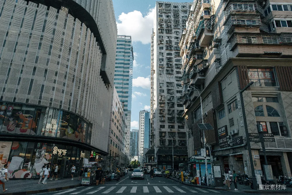 高清摄影 城市 建筑 街道 现代 都市 城市交错的建筑与街道