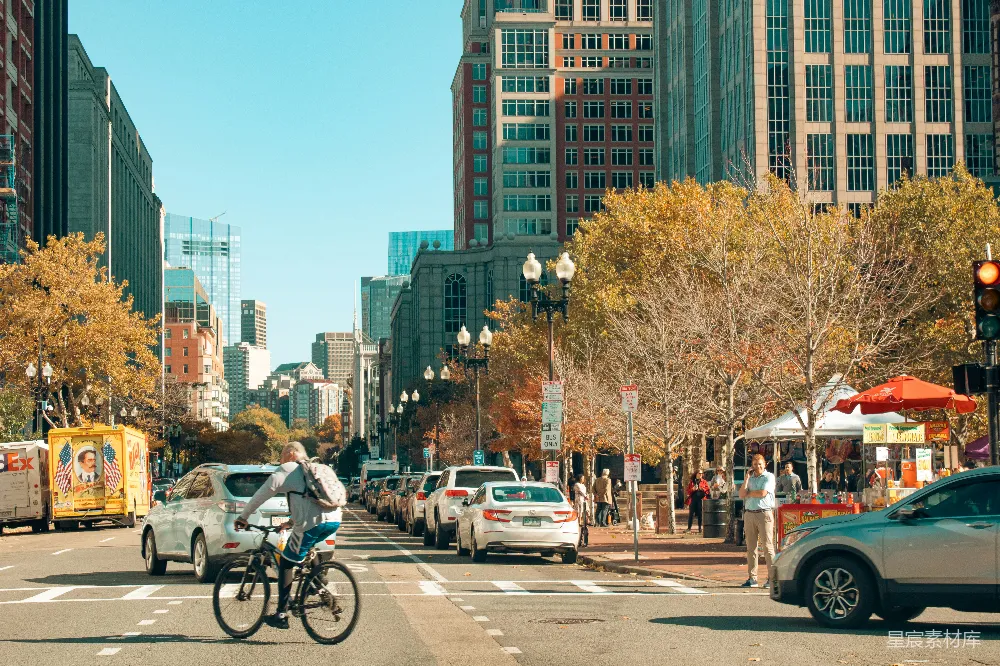 高清摄影 城市 秋景 街道 建筑 交通 城市秋日街景