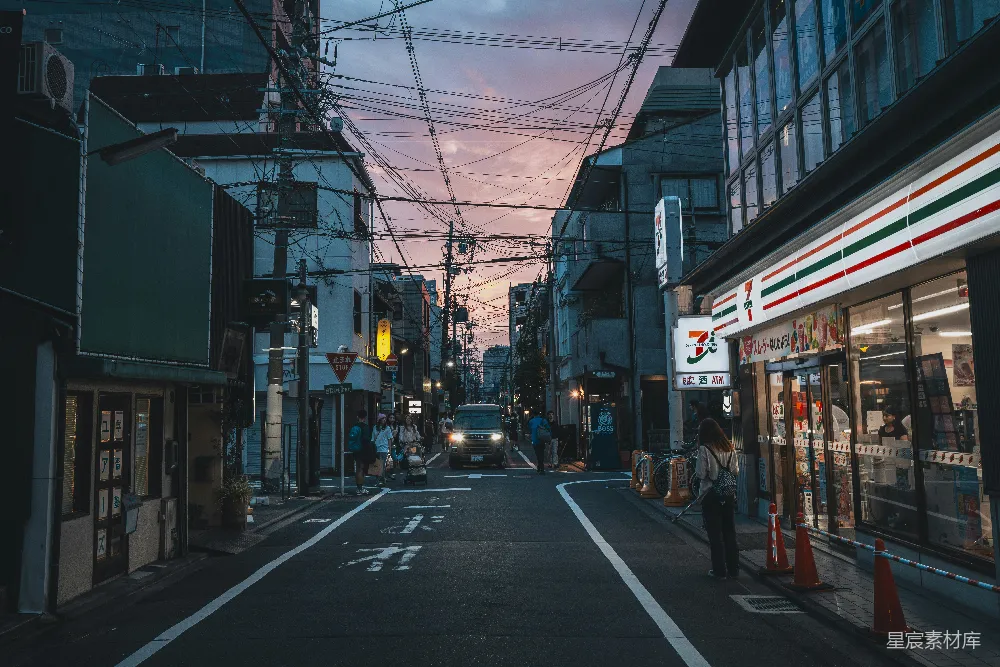 高清摄影 东京 黄昏 街景 城市生活 日本 东京街头黄昏时分