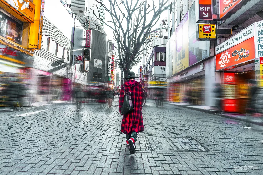 高清摄影 城市 时尚 街头 慢镜头 都市生活 都市街景中的时尚背影
