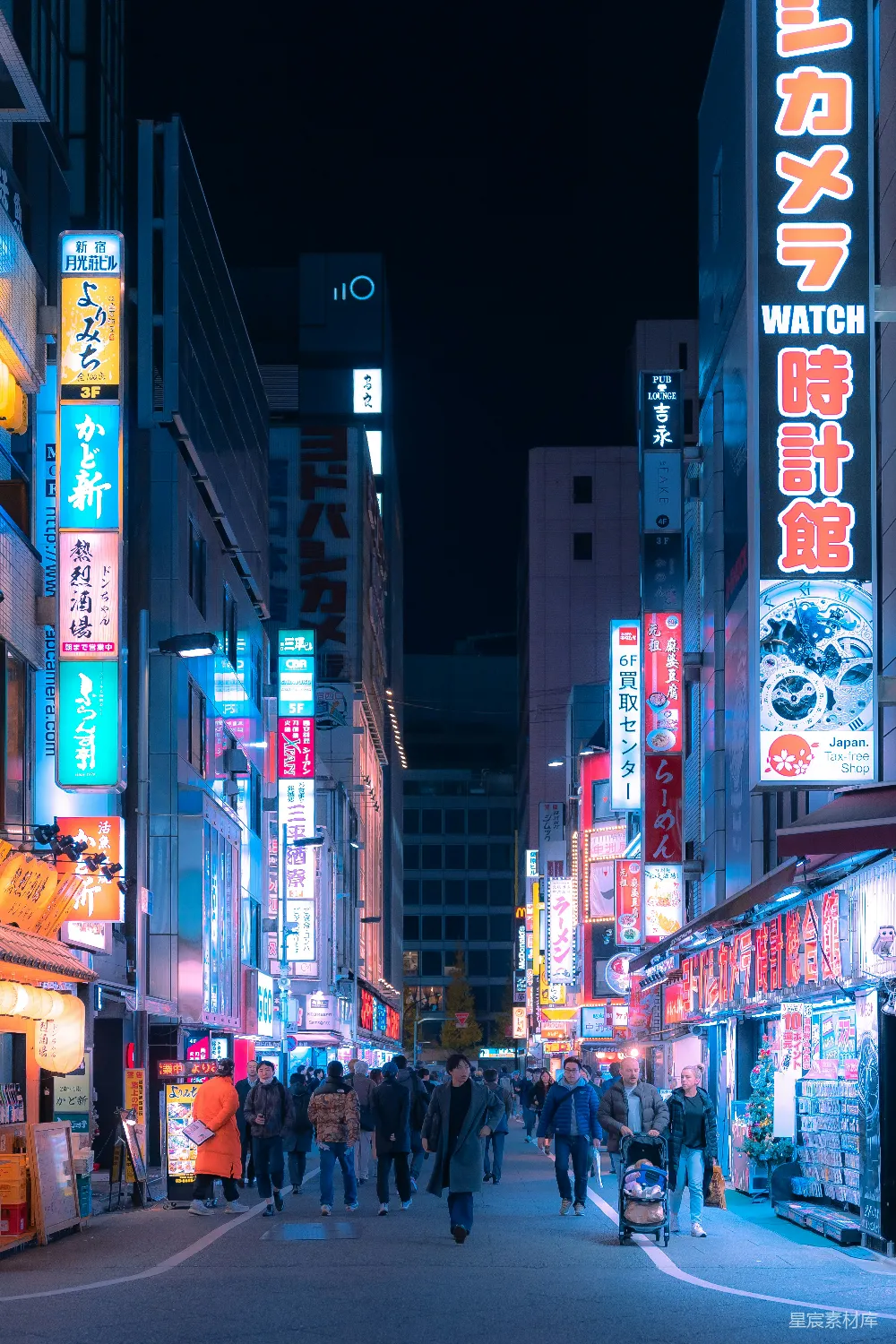 高清摄影 东京 夜景 霓虹灯 繁华 都市 霓虹灯下的东京街头