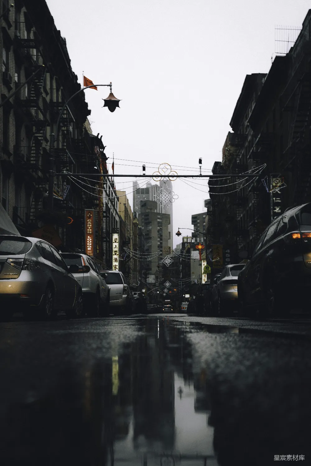 高清摄影 城市 街道 雨景 建筑 文化 雨后的纽约唐人街