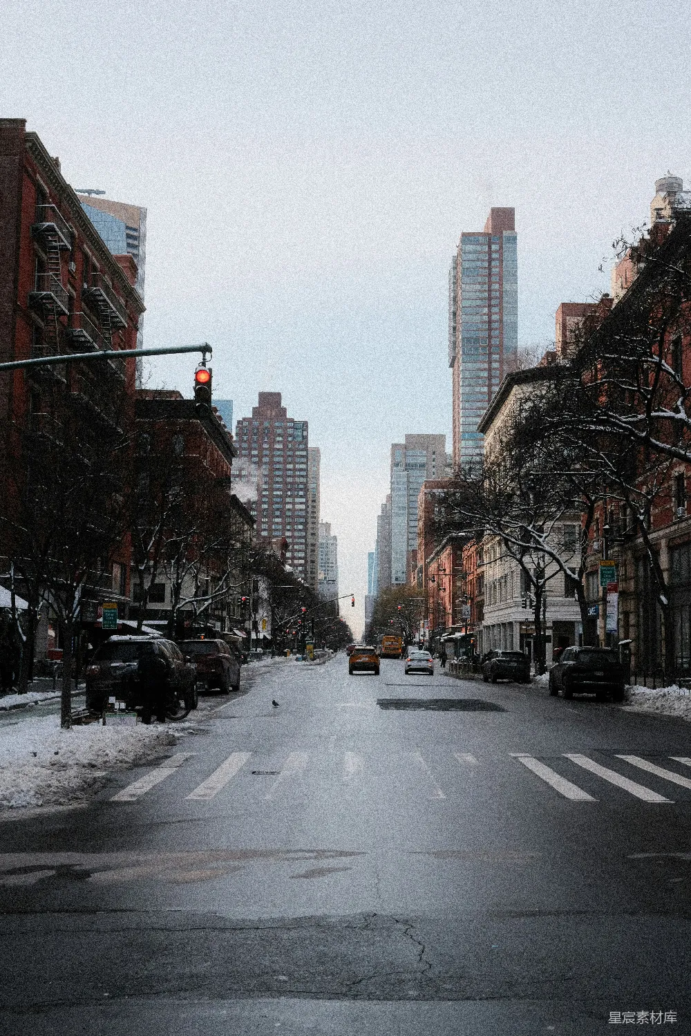 高清摄影 纽约 雪景 城市 静谧 冬季 雪后纽约街头的宁静