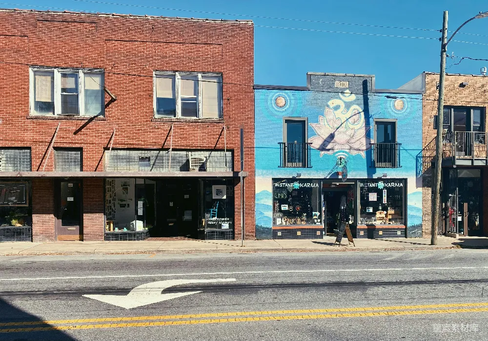 高清摄影 城市街道 店铺 壁画 复古 商业 城市街道的店铺与壁画