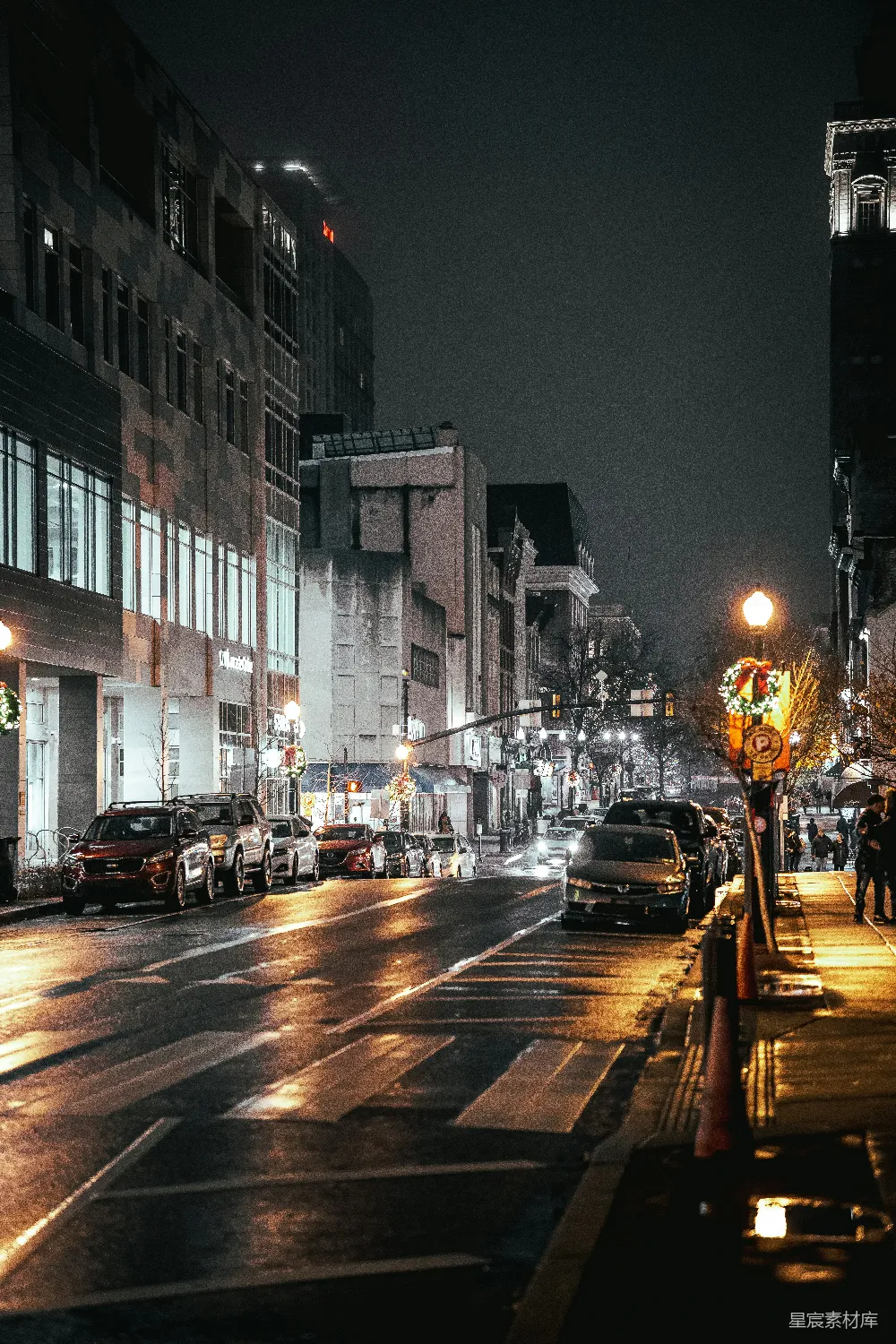 高清摄影 城市 夜晚 街景 灯光 城市夜景 夜幕下的城市街道