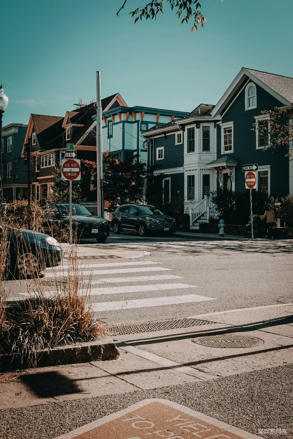 高清摄影 住宅区 街景 宁静 城市生活 房屋 宁静的住宅街景