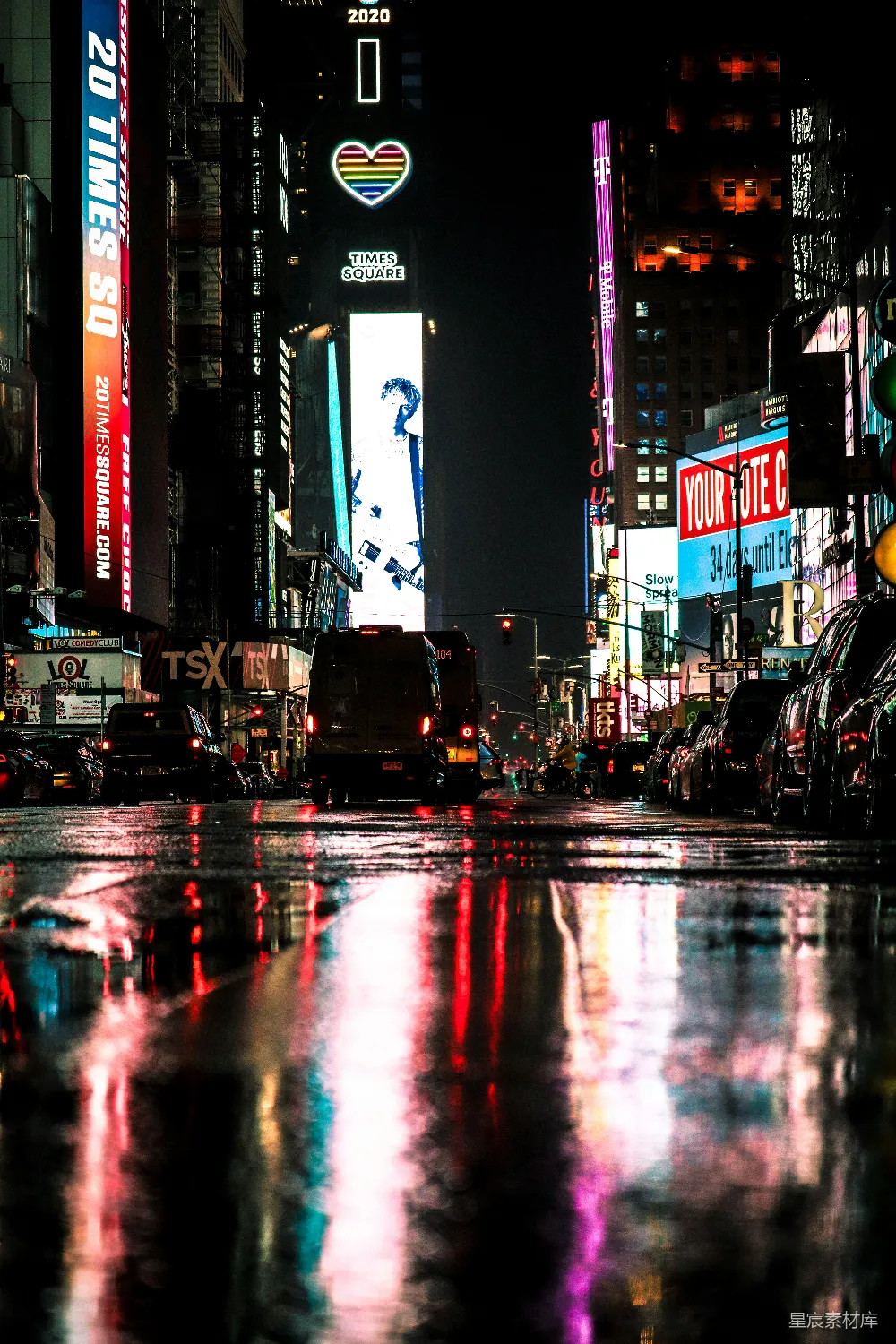 高清摄影 纽约 城市夜景 霓虹灯 时代广场 都市生活 霓虹闪烁的纽约时代广场