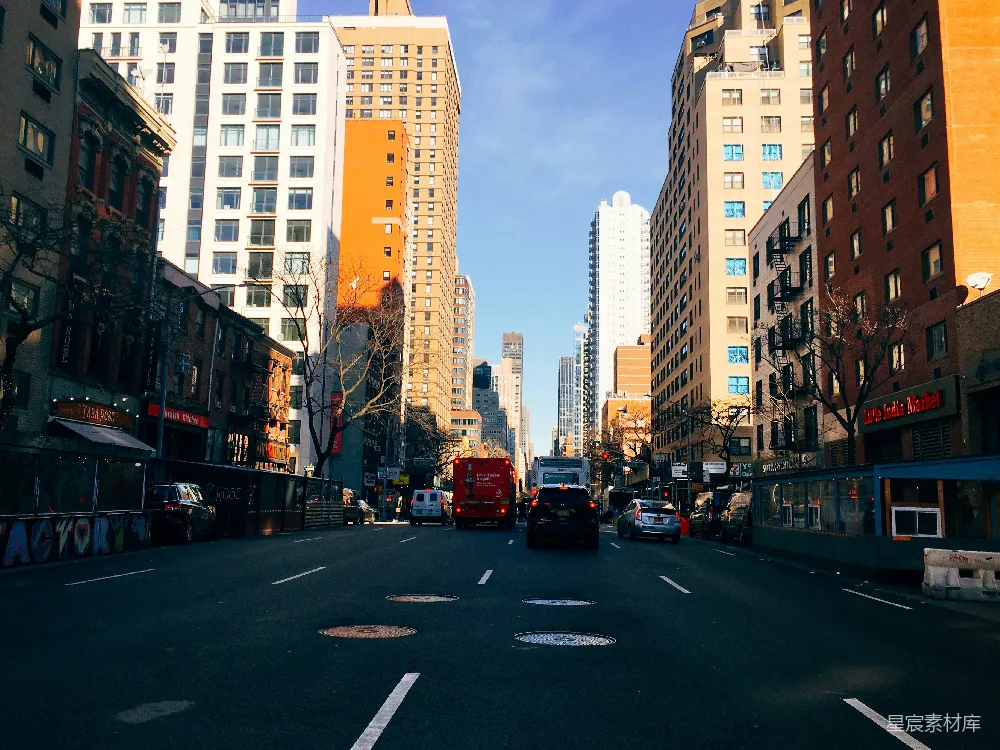 高清摄影 城市 建筑 街道 早晨 都市 纽约街道的早晨