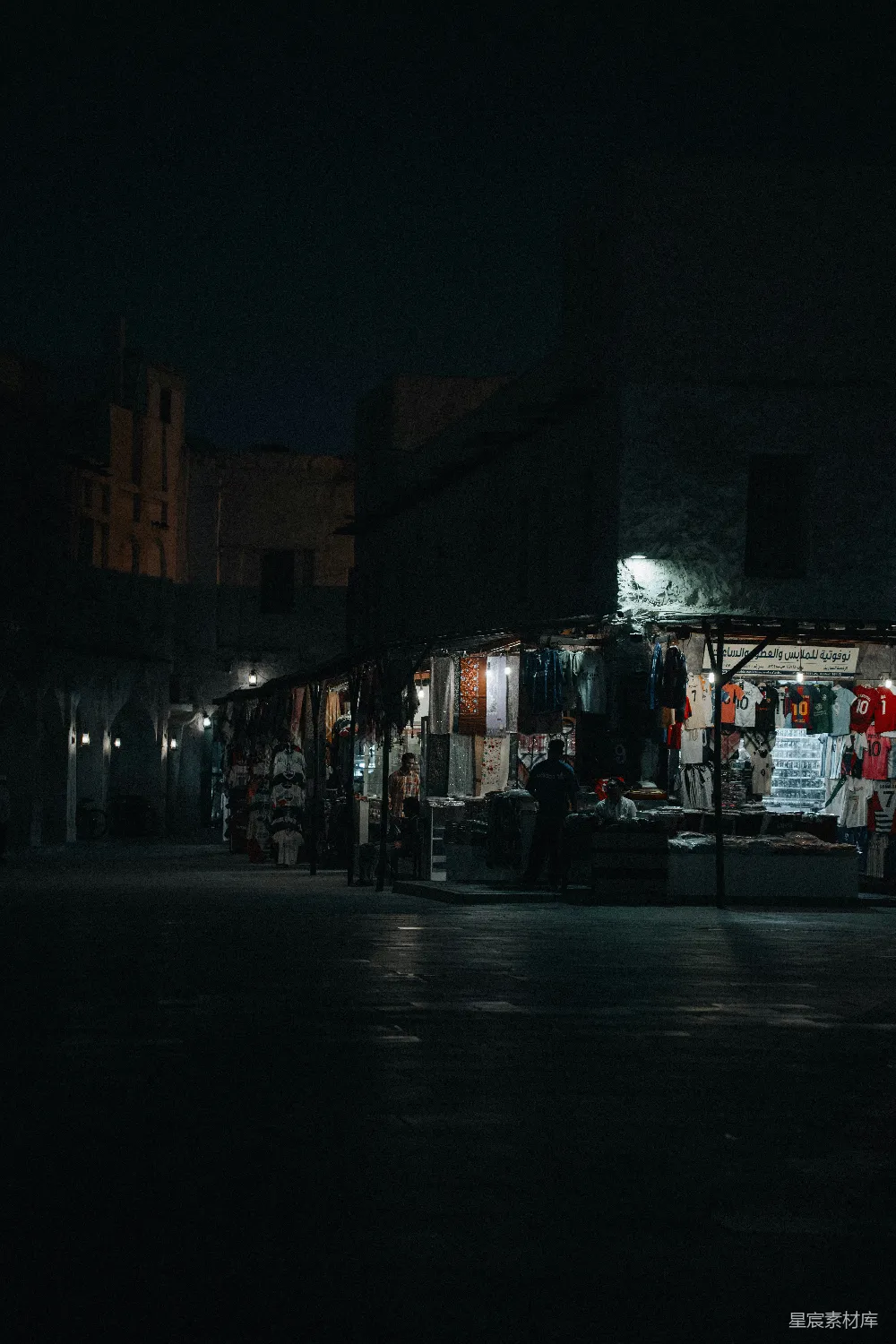 高清摄影 夜市 灯光 市场 宁静 夜晚 夜市的宁静时光