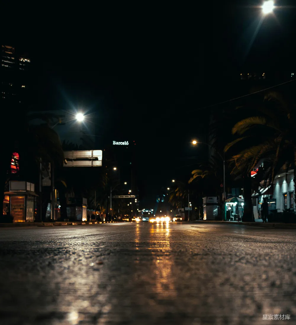 高清摄影 夜景 城市 街道 灯光 建筑 夜晚的城市街景