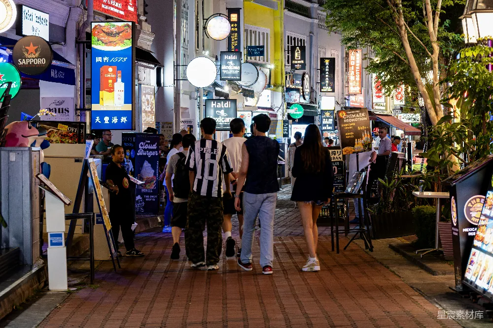 高清摄影 新加坡 唐人街 夜市 美食街 休闲 新加坡唐人街夜景